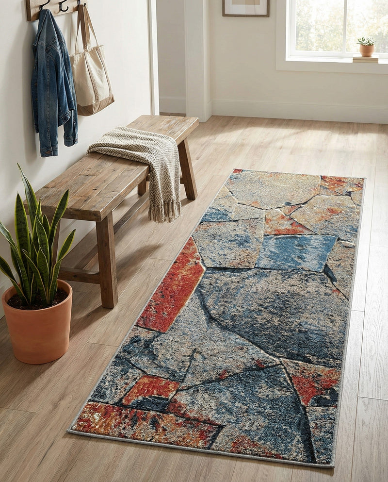 Urban Terrace Collection Area Rug -  Boulevard Runner Multi  lifestyle 66