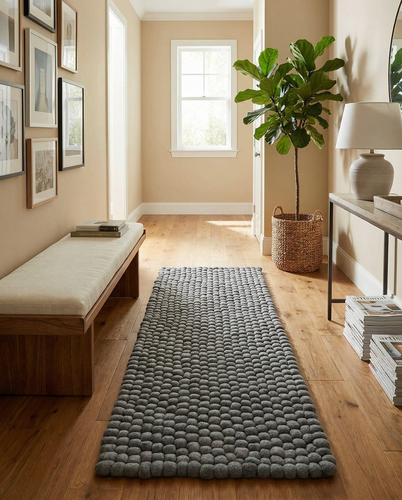 Woolen Sphere Collection Area Rug - Orbsburg (Gray) Runner Gray  lifestyle 64