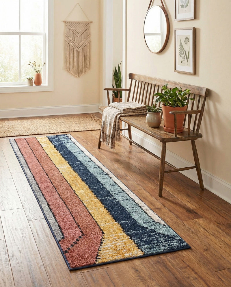 Marrakech Mosaic Collection Area Rug -  Agadir Runner Multi  lifestyle 46