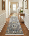 Persian Elegance Collection Area Rug -  Hamedan (Blue) Runner Blue  lifestyle 64
