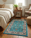Casablanca Tapestry Collection Area Rug -  Marrakech (Arctic Aqua Blue) Rectangle Arctic Aqua Blue  lifestyle 12