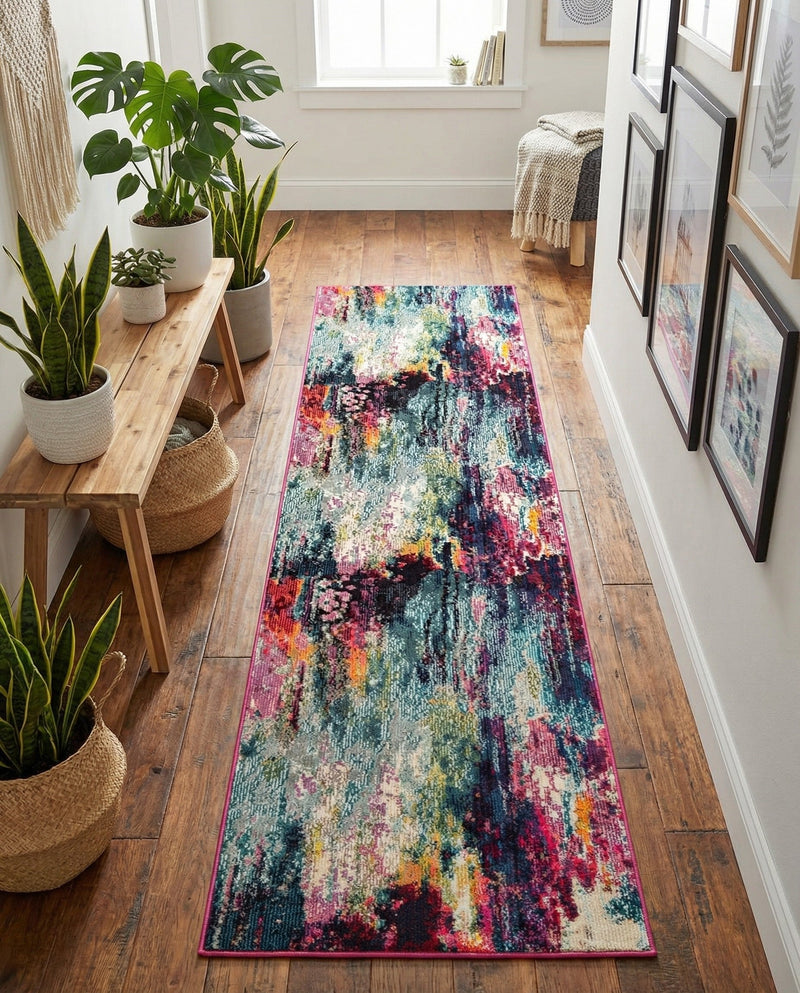 Chromatic Oasis Collection Area Rug -  Oasis Runner Multi  lifestyle 65