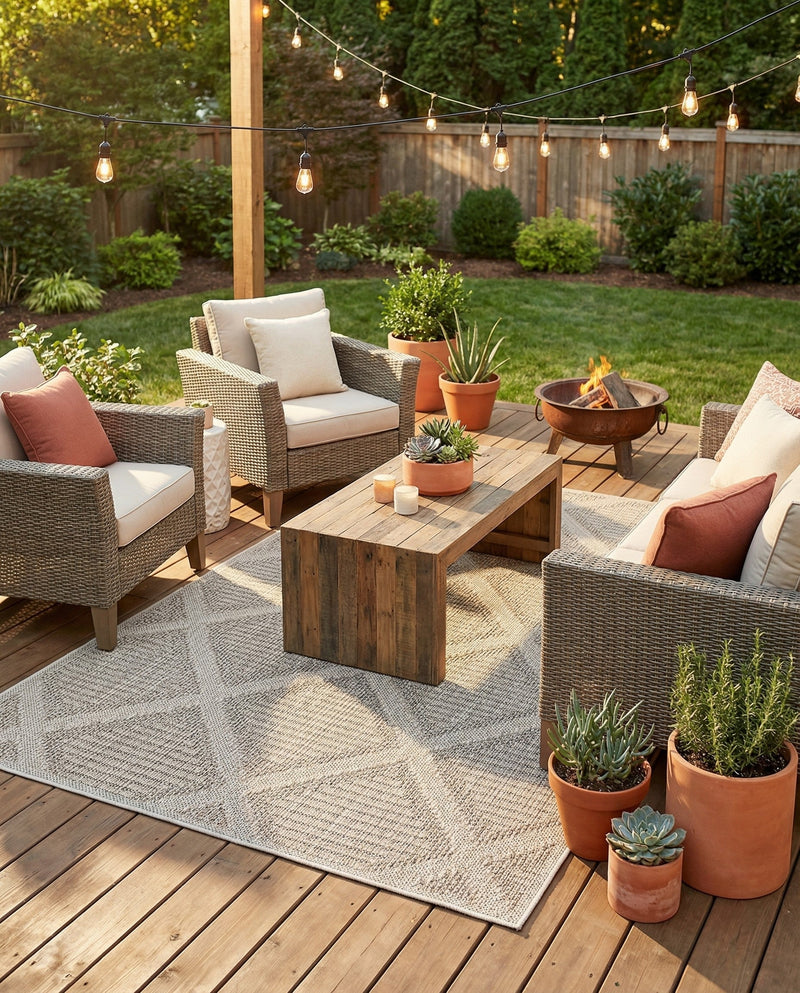 Savannah Pergola Collection Area Rug -  Eden Rectangle Khaki  lifestyle 55