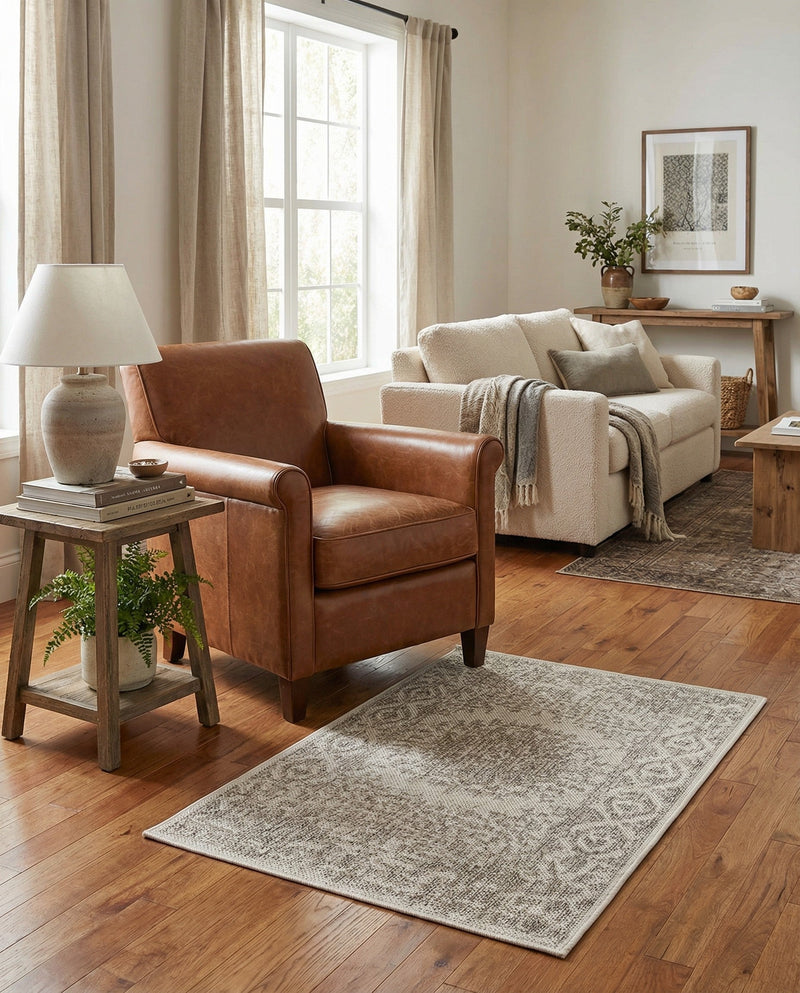 Patio Heritage Collection Area Rug -  Lafayette (Gray) Rectangle Gray  lifestyle 3