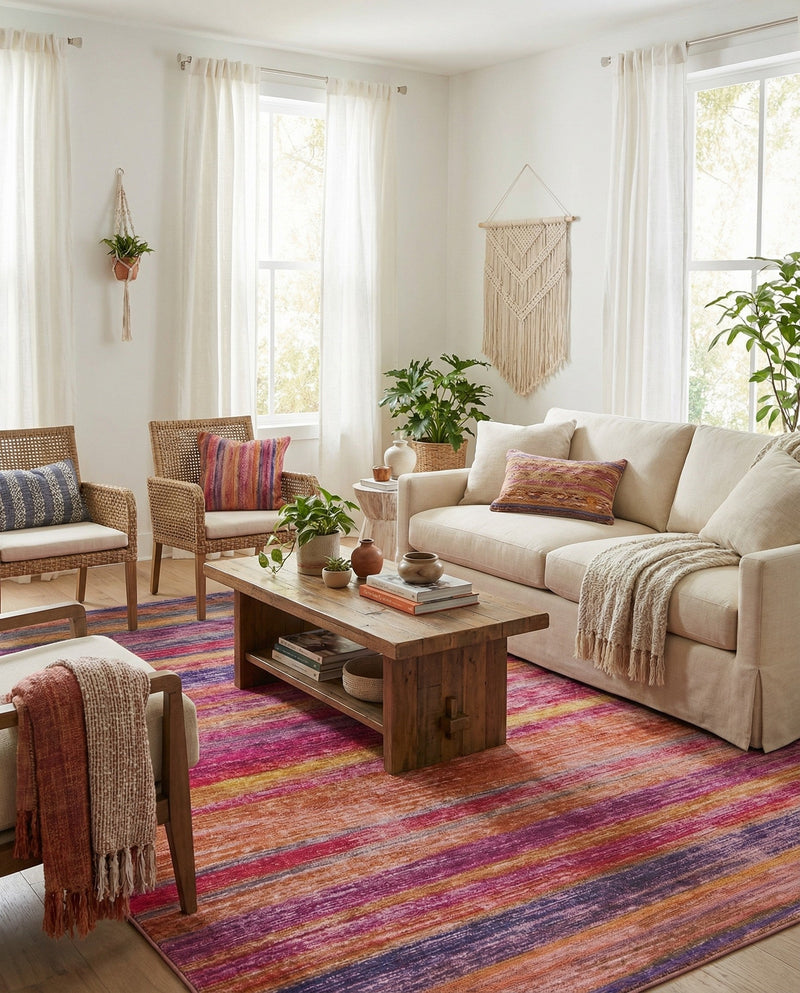 Sahara Essence Collection Area Rug - Oasis (Multi) Rectangle Multi  lifestyle 7