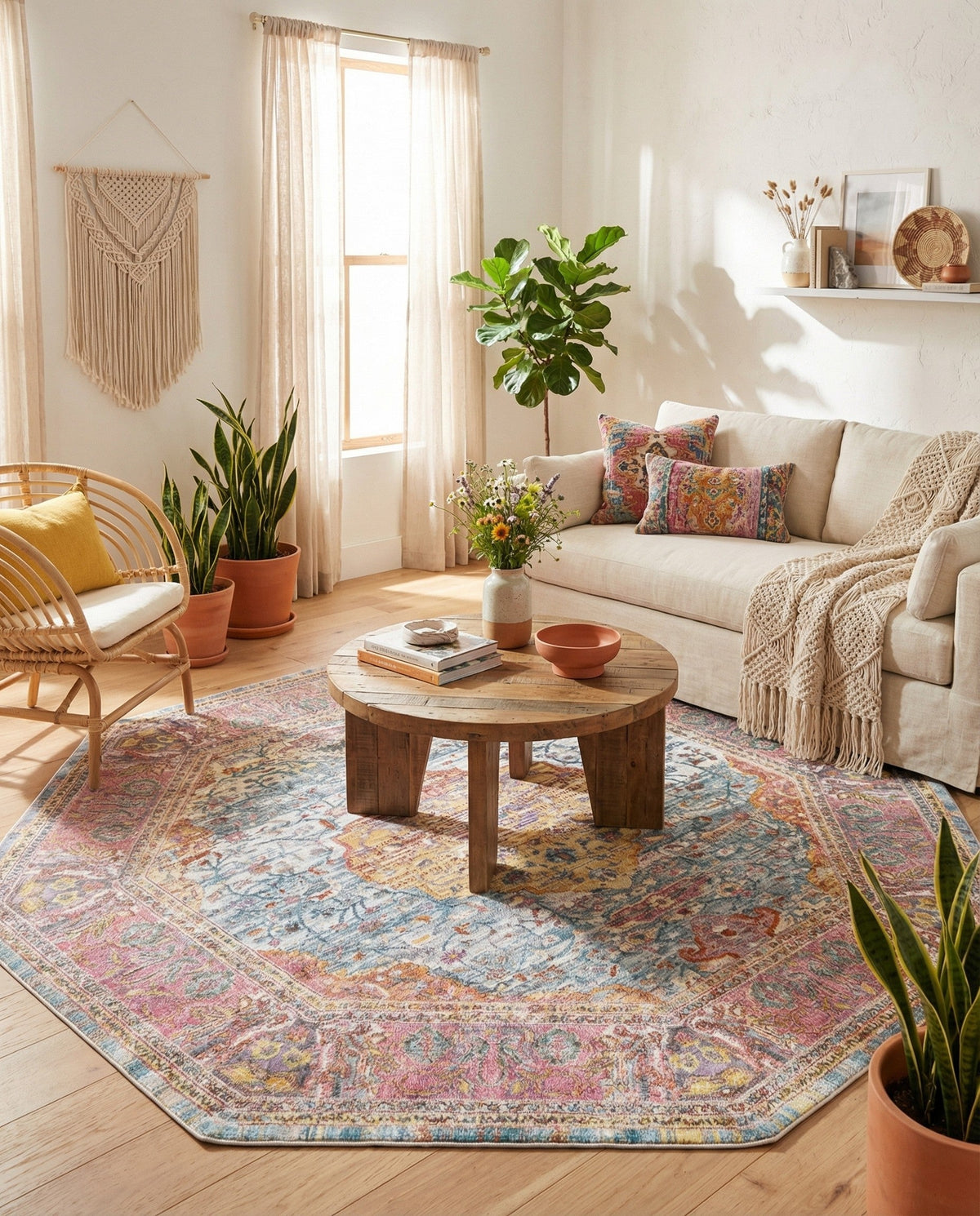 Caribbean Breeze Collection Area Rug -  Vieques Octagon Light Blue  lifestyle 79
