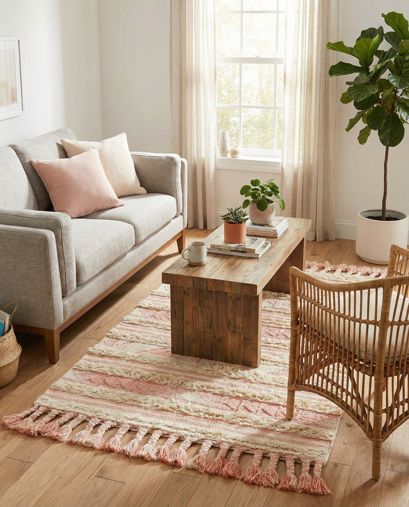 Sonoran Collection Area Rug - Montezuma Rectangle Baby Pink  lifestyle 49