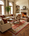 Persian Elegance Collection Area Rug - Isfahan Rectangle Red  lifestyle 6