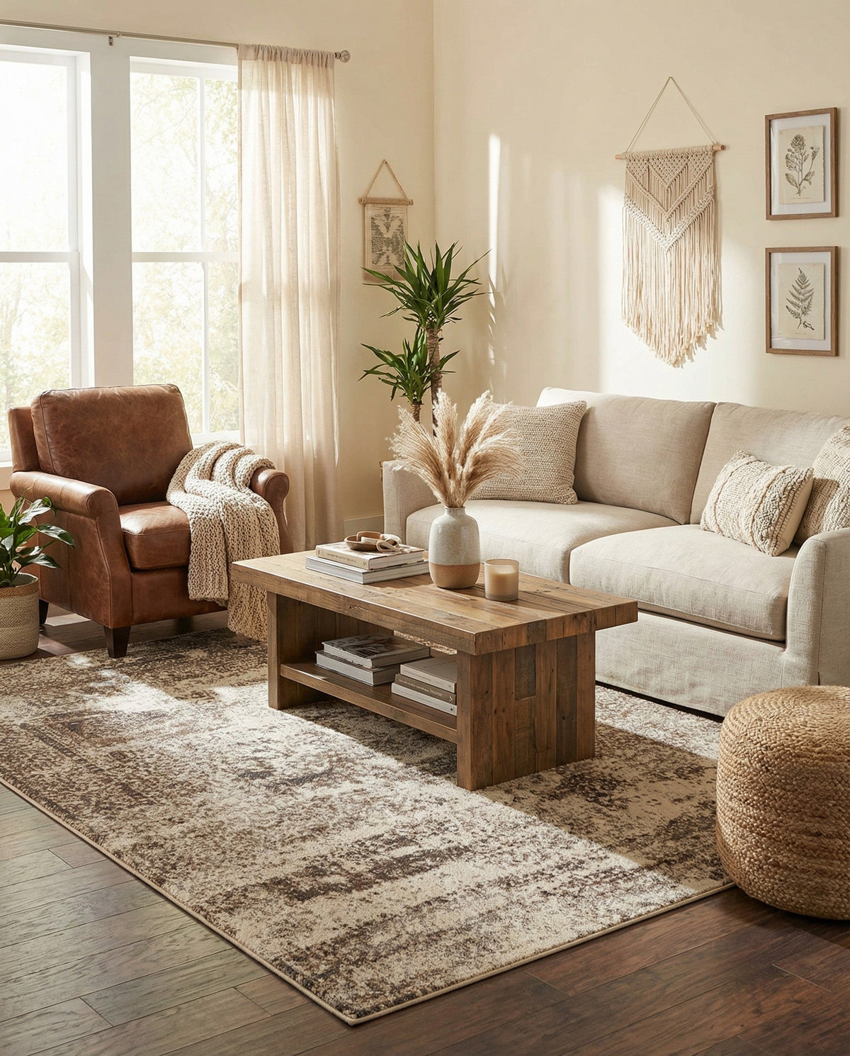 Gobi Sands Collection Area Rug -  Badain Rectangle Cream  lifestyle 18