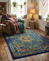 Caribbean Cove Collection Area Rug -  Grenada Rectangle Navy Blue  lifestyle 14