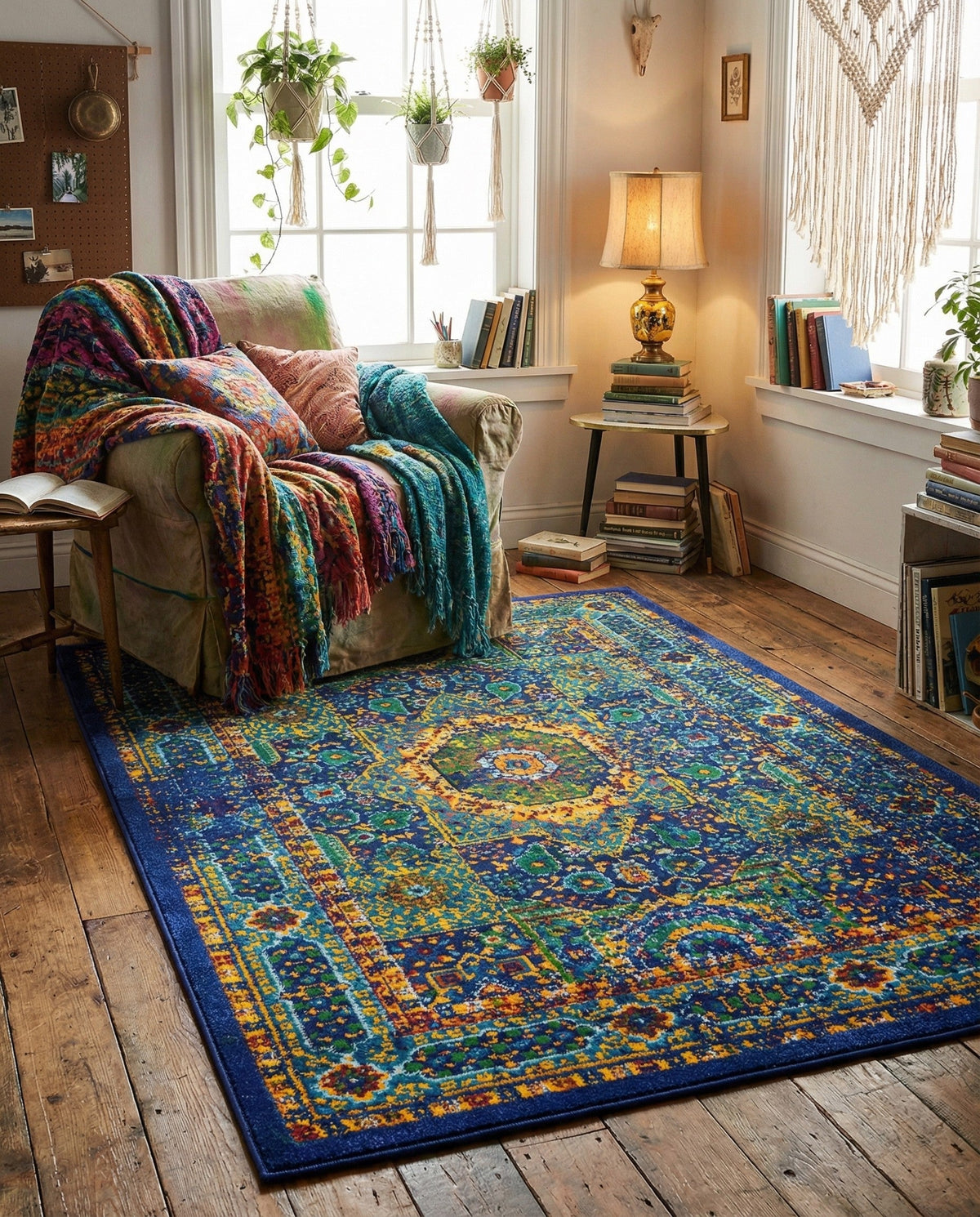 Caribbean Cove Collection Area Rug -  Grenada Rectangle Navy Blue  lifestyle 14