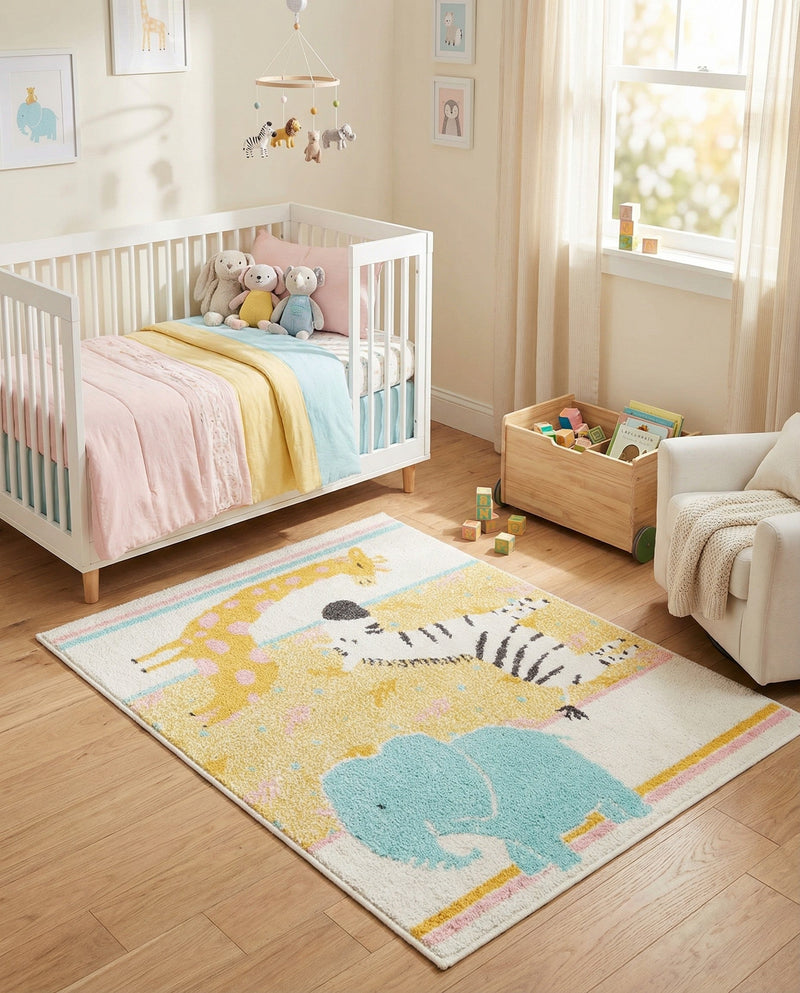 Wonder Tykes Collection Area Rug -  Wonderland Rectangle Ivory  lifestyle 8