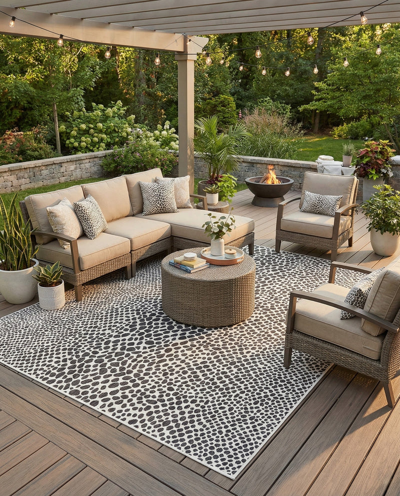 Urban Oasis Rugs Collection Area Rug -  Terrace (Black) Rectangle Black  lifestyle 29