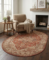 Savannah Soiree Collection Area Rug -  Everglade (Rust Red) Oval Rust Red  lifestyle 49