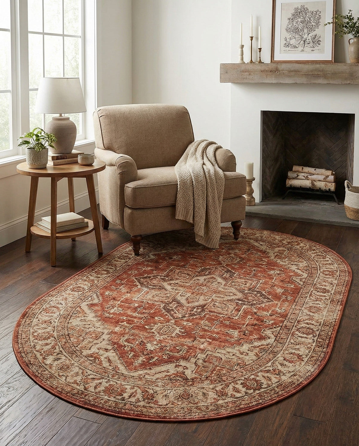 Savannah Soiree Collection Area Rug -  Everglade (Rust Red) Oval Rust Red  lifestyle 49