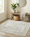 Adriana Terrace Collection Area Rug - Capri (Ivory) Square Ivory  lifestyle 70