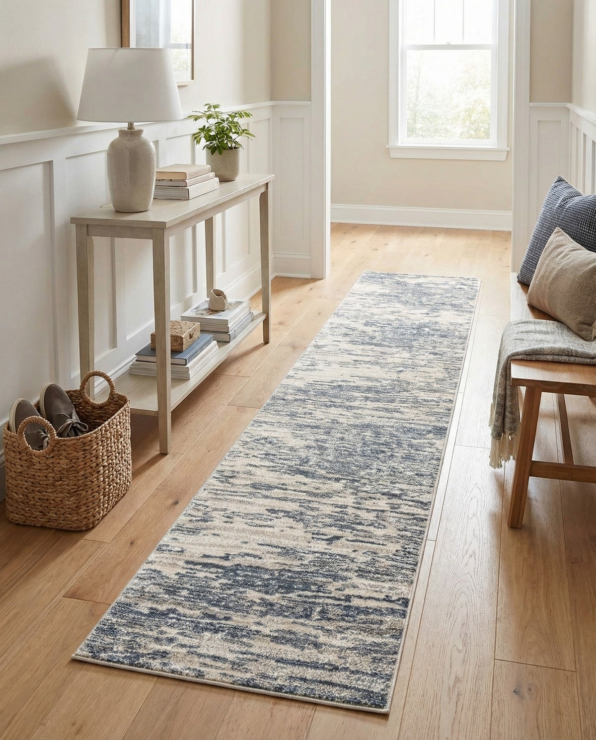 Serenity Sands Collection Area Rug - Dunescape Runner Gray  lifestyle 83