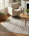 Seaside Stripes Collection Area Rug -  Boardwalk (Beige) Rectangle Beige  lifestyle 25