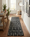 Berber Lattice Shag Collection Area Rug - Atlas (Black and White) Runner Black and White  lifestyle 20