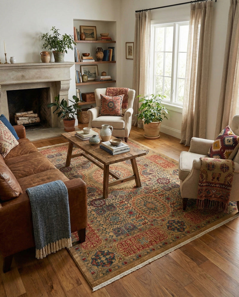 Ottoman Elegance Collection Area Rug -  Ephesus Rectangle Beige  lifestyle 26