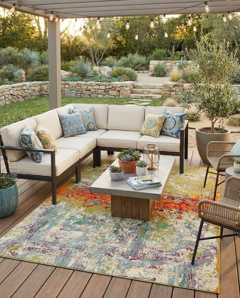 Urban Terrace Collection Area Rug -  Terrace Rectangle Multi  lifestyle 9