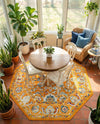 Adriana Terrace Collection Area Rug -  Positano (Orange) Octagon Orange  lifestyle 44