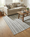 Seaside Stripes Collection Area Rug -  Boardwalk (Beige) Rectangle Beige  lifestyle 6
