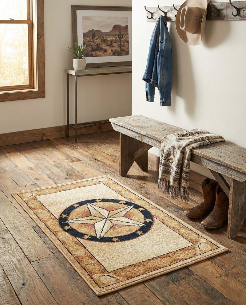 Frontier Trails Collection Area Rug - Redwood Rectangle Ivory Brown  lifestyle 27