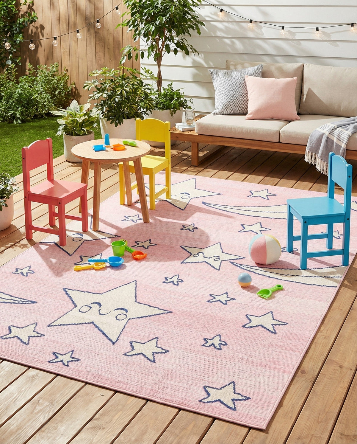 Terrace Collection Area Rug -  Pavilion Rectangle Pink  lifestyle 12