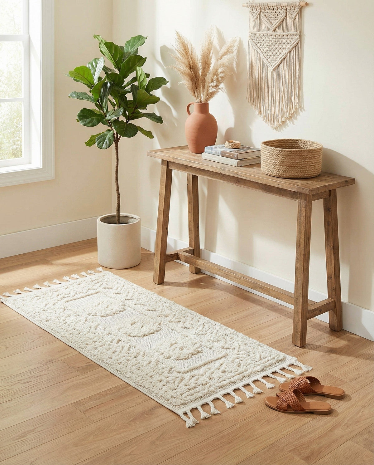 Sahara Chic Collection Area Rug -  Tangier Runner Ivory  lifestyle 176