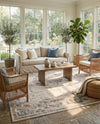 Coastal Manor Collection Area Rug -  Pierpoint Rectangle Blue Cream  lifestyle 14