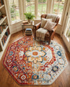 Parisian Elegance Collection Area Rug - Versailles (Rust Red) Octagon Rust Red  lifestyle 61