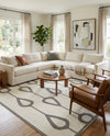 Monochrome Collection Area Rug -  Marble Rectangle Ivory White  lifestyle 11