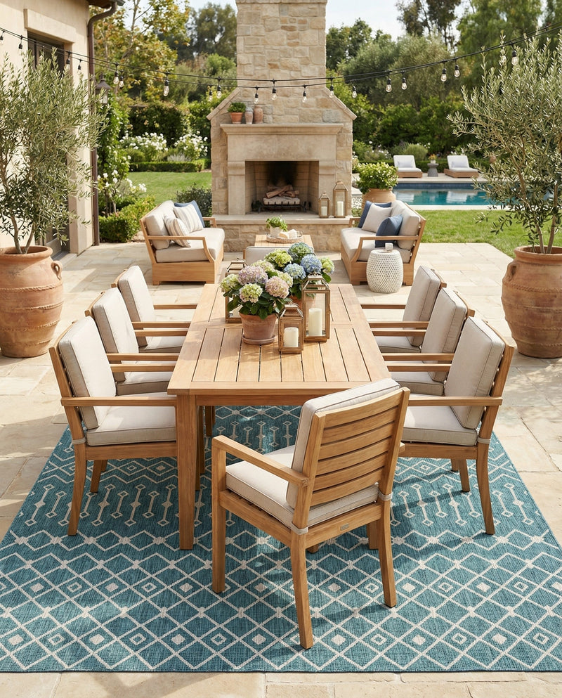 Savannah Pergola Collection Area Rug -  Pergola (Teal) Rectangle Teal  lifestyle 24