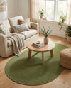 Soho Elegance Collection Area Rug - Chelsea (Green) Oval Green  lifestyle 43