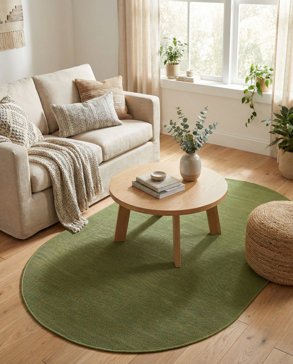 Soho Elegance Collection Area Rug - Chelsea (Green) Oval Green  lifestyle 43