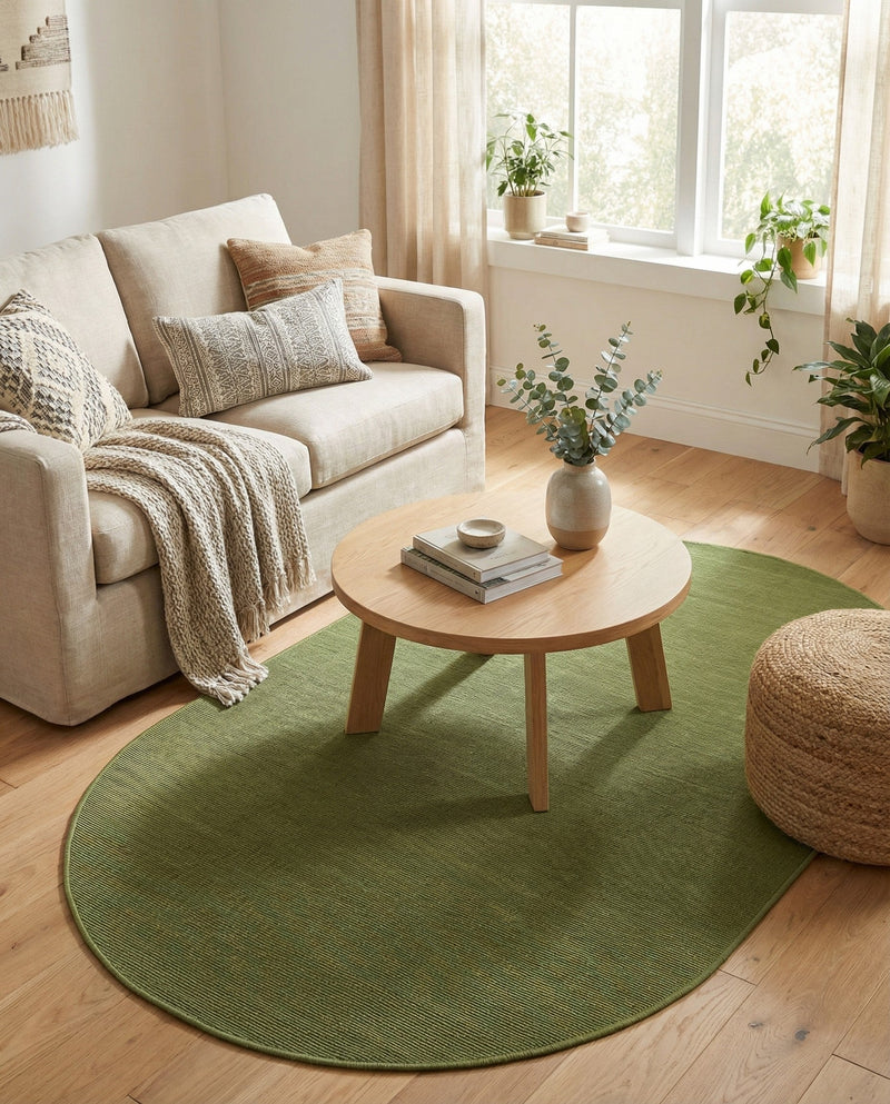 Soho Elegance Collection Area Rug - Chelsea (Green) Oval Green  lifestyle 43
