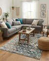 Mediterranean Lattice Collection Area Rug - Santorini (Multi Gray Blue) Rectangle Multi Gray Blue  lifestyle 12