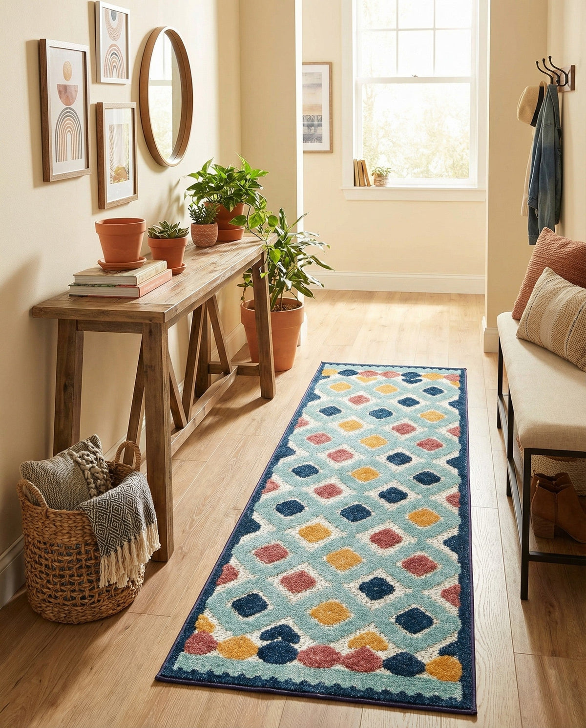 Caribbean Terrace Collection Area Rug -  Tobago Runner Ivory  lifestyle 105