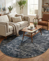 Sahara Essence Collection Area Rug - Oasis (Black) Oval Black  lifestyle 72
