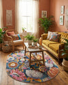 Meadow Breeze Collection Area Rug -  Daffodil Oval Multi  lifestyle 32