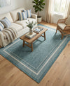 Terrace Fringe Collection Area Rug - Veranda (Teal) Rectangle Teal  lifestyle 19