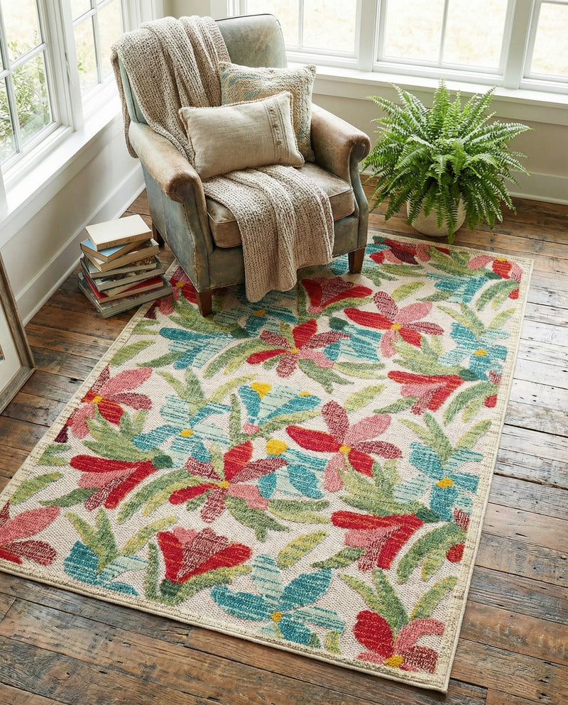 Outdoor Marrakesh Collection Area Rug -  Midelt Rectangle Multi  lifestyle 11