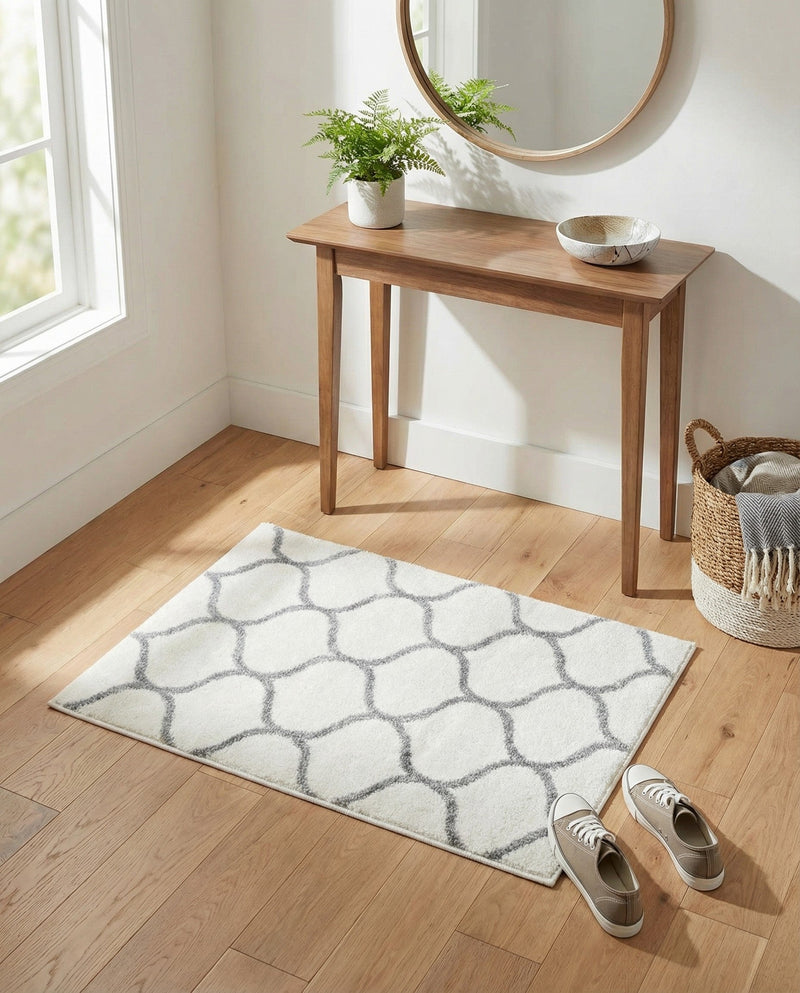 Trellis Mosaic Collection Area Rug -  Pergolatown (Ivory) Rectangle Ivory  lifestyle 17