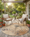 Seaside Blooms Collection Area Rug -  Avalon Round Multi  lifestyle 43