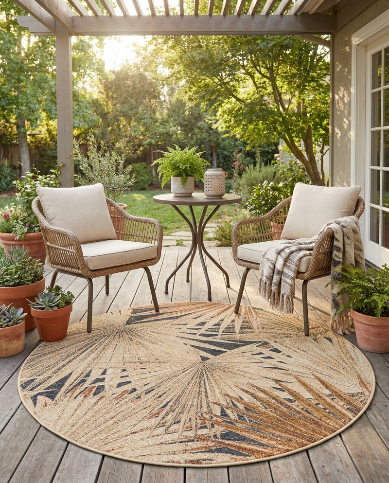 Seaside Blooms Collection Area Rug -  Avalon Round Multi  lifestyle 43