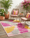 Bahama Breeze Outdoor Collection Area Rug -  CatCay Rectangle Pink  lifestyle 37