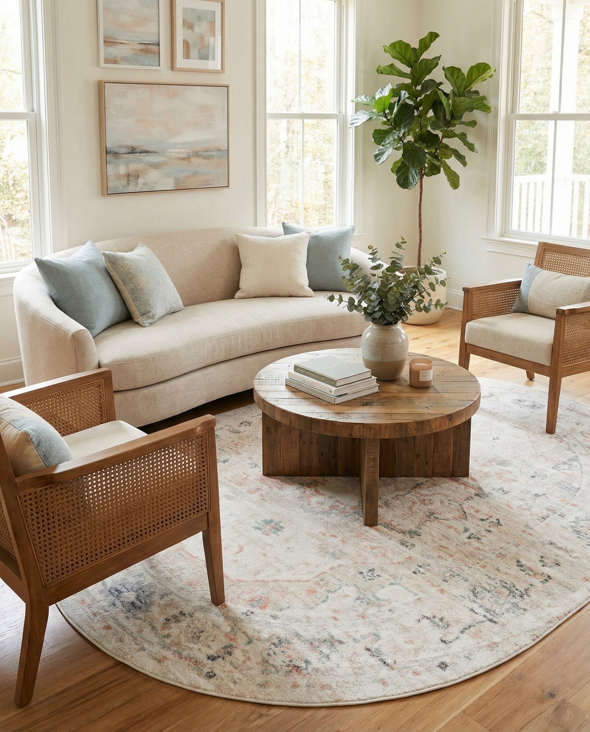 Parisian Elegance Collection Area Rug - Versailles (Ivory) Oval Ivory  lifestyle 82