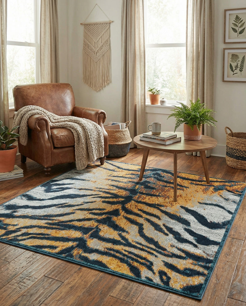 Aegean Elegance Washables Collection Area Rug -  Milos Square Light Brown  lifestyle 60