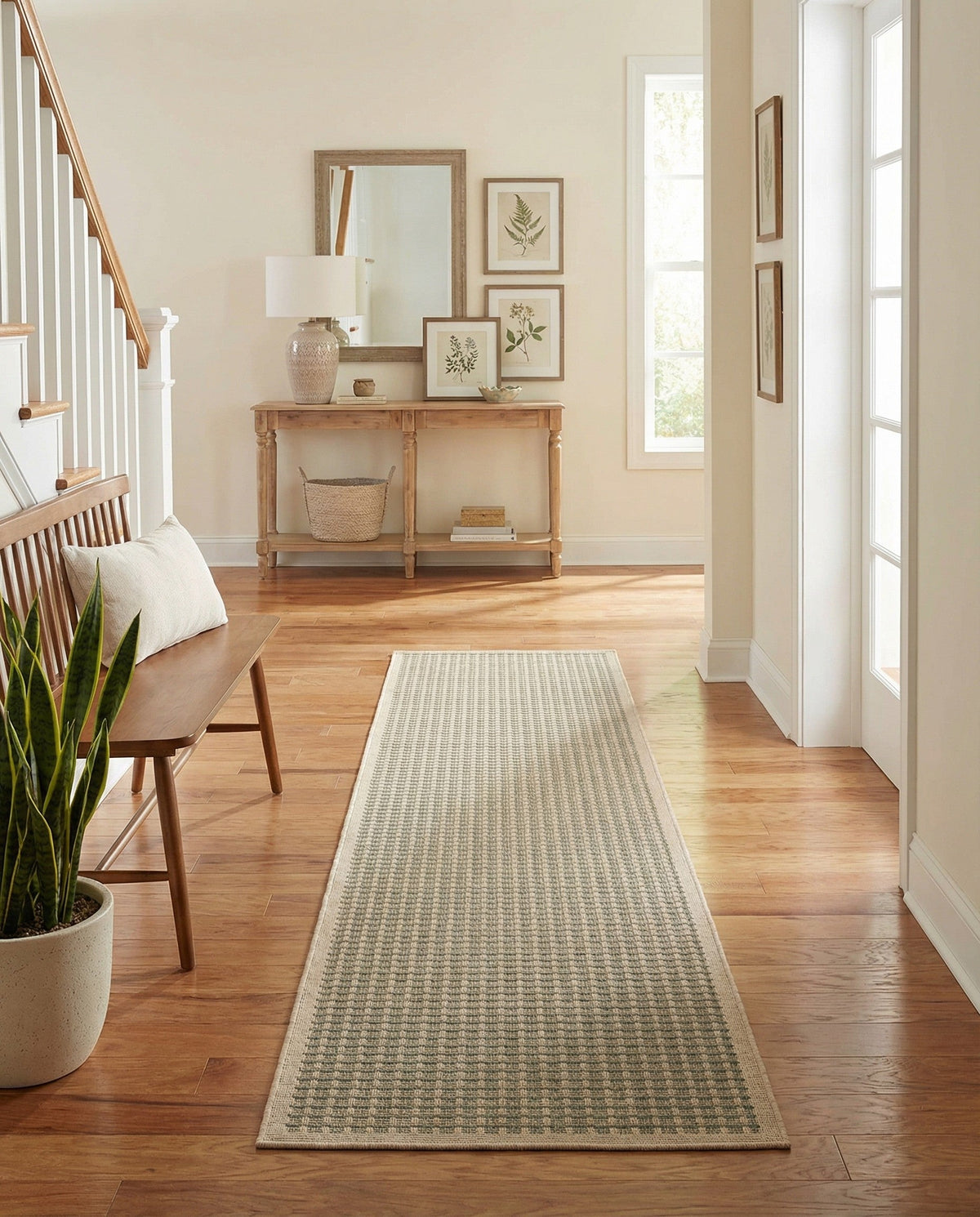 Terrace Fringe Collection Area Rug - Patio Runner Brown  lifestyle 85